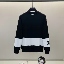 Burberry - Inspired White/Black Sweatshirt With Navy Stripe And Iconic Motif Design #B54344