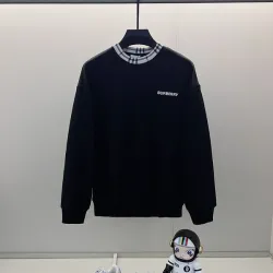 Burberry White/Black Sweatshirt With Signature Check Collar And Brand Logo Detailing #B54346