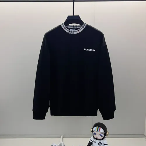 Burberry White/Black Sweatshirt With Signature Check Collar And Brand Logo Detailing #B54346