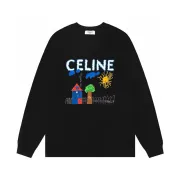 Celine Black Long Sleeve Sweatshirt With Playful House Tree Sun Graphic Design #B54253