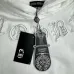 Chrome Hearts White/Black/Blue Hoodie Featuring Gothic Cross and Letter Embroidery Artwork #B54217