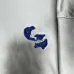 Chrome Hearts White/Black/Blue Hoodie with Blue Embroidered Cross and Distressed Smoke Effects #B54218