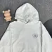 Chrome Hearts White/Black/Blue Hoodie with Bold Black Cross Flower Embroidery Design #B54216