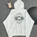 Chrome Hearts White/Black/Blue Hoodie with Bold Black Cross Flower Embroidery Design #B54216