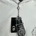 Chrome Hearts White/Black/Blue Hoodie with Bold Black Cross Flower Embroidery Design #B54216