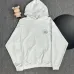 Chrome Hearts White/Black/Blue Hoodie with Bold Black Cross Flower Embroidery Design #B54216