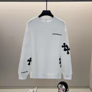 White/Black Chrome Hearts Sweatshirt With Distinctive Cross And Text Embellishments #B54342