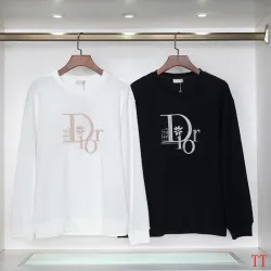 Dior Embroidered Logo Round Neck Sweatshirt Black/White #B53740