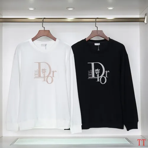 Dior Embroidered Logo Round Neck Sweatshirt Black/White #B53740