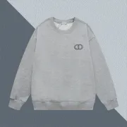 Dior Grey Crew Neck Sweatshirt With Iconic CD Logo For Timeless Luxury Style Grey/Black #B54227