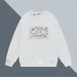 Dior White/Black Sweatshirt With Artistic Landscape Print And Gold Logo For Luxury Casual Wear #B54229