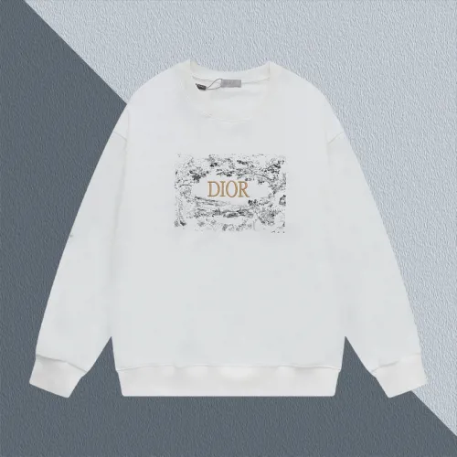Dior White/Black Sweatshirt With Artistic Landscape Print And Gold Logo For Luxury Casual Wear #B54229