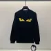 Fendi Black Sweatshirt With Iconic Yellow Monster Eye And Brand Logo Design #B54372