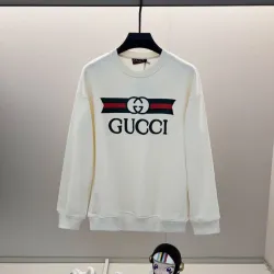  White Sweatshirt With Iconic Double G Logo And Web Stripe Design #B54371