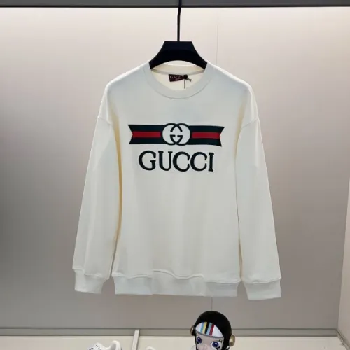 Gucci White Sweatshirt With Iconic Double G Logo And Web Stripe Design #B54371