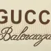 White Gucci x Balenciaga Long Sleeve Shirt Featuring Iconic Brand Logos  #B54250