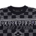 Louis Vuitton Black Knit Sweater With Signature Monogram Patterns And Colorful Trims #B54225