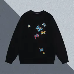  Black/White Sweatshirt With Colorful Butterfly Motifs And Brand Logo #B54224