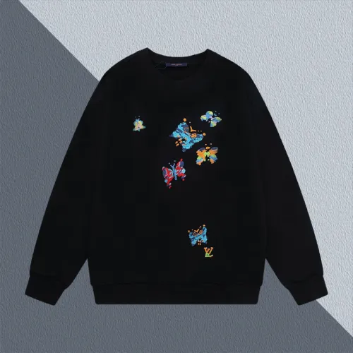Louis Vuitton Black/White Sweatshirt With Colorful Butterfly Motifs And Brand Logo #B54224