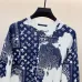 Louis Vuitton Inspired Monogram Pattern Patchwork Design White And Navy Sweatshirt #B54368