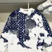 Louis Vuitton Inspired Monogram Pattern Patchwork Design White And Navy Sweatshirt #B54368