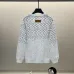 Louis Vuitton Inspired White Sweatshirt With Gradient Checkerboard Pattern And Brand Patch #B54367