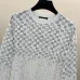 Louis Vuitton Inspired White Sweatshirt With Gradient Checkerboard Pattern And Brand Patch #B54367