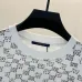 Louis Vuitton Inspired White Sweatshirt With Gradient Checkerboard Pattern And Brand Patch #B54367
