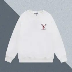 Brand L Sweatshirt With Embroidered LV Logo Luxury Casual Fashion Piece White/Black #B54326