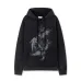 Off - White Black Hoodie With Artistic Graphic Print And Branded Details #B54196