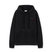 Off - White Black Washed Hoodie With Subtle Red Brand Logo #B54201