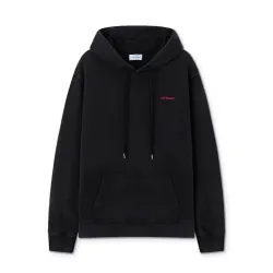 Off - White Black Washed Hoodie With Subtle Red Brand Logo #B54201