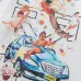 Off White Hoodie With Artistic Back Print Featuring Cherubs Car And Brand Elements Black/White #B54277
