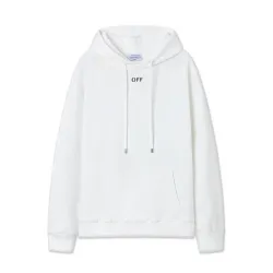 Off White Minimalist White Hoodie With Signature OFF Logo And Classic Design Black/White #B54279