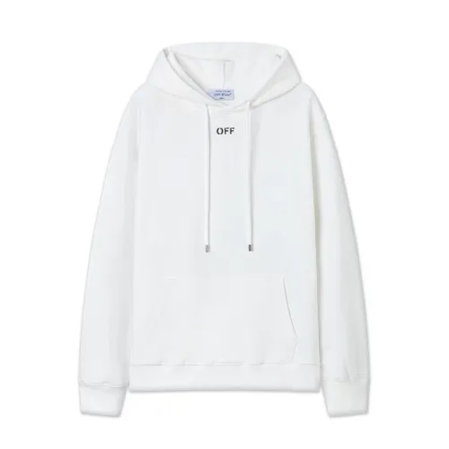Off White Minimalist White Hoodie With Signature OFF Logo And Classic Design Black/White #B54279