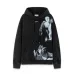 Off - White Washed Black Hoodie With Artistic Religious Print And OFF Logo #B54281