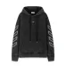 Off - White Washed Black Hoodie With Signature Diagonal Stripes And OFF Logo #B54280