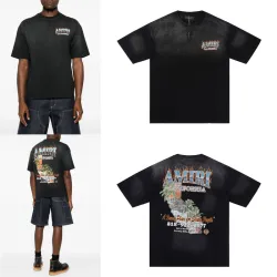 AMIRI SIXTHREESEVEN Bob Marley Tour T-Shirt in Washed Black #B53459