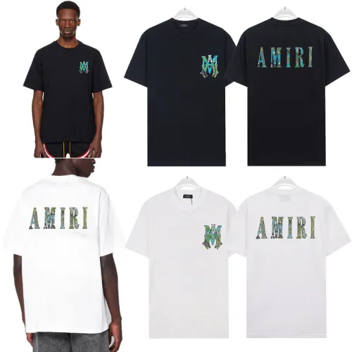 Amiri T-shirts AMIRI Watercolor Ma Tee Black/White #B53382