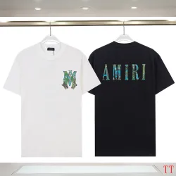 Amiri Watercolor Short-Sleeve Logo Tee In Black/White #B53730