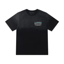 Black AMIRI California Graphic Tee With Retro Palm Tree And Flame Design #B54355