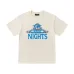 Black AMIRI Nights Graphic Tee With Globe Design For Fashion Enthusiasts #B54354
