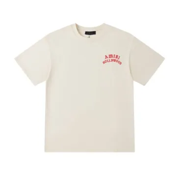 Cream Colored AMIRI Hollywood Printed T Shirt For Trendy Casual Wear Fans #B54353