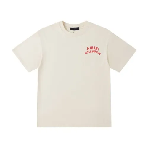 Cream Colored AMIRI Hollywood Printed T Shirt For Trendy Casual Wear Fans #B54353