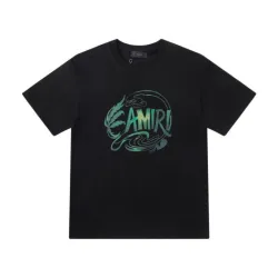 Stylish Black AMIRI Printed T Shirt With Unique Graphic Design For Fashion Lovers  #B54352