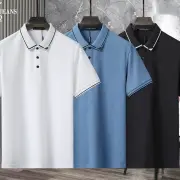 Armani T-Shirts for Armani polo T-shirts for  man Solid Color Black/White/Blue #B46547