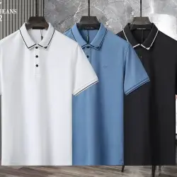 Armani T-Shirts for Armani polo T-shirts for  man Solid Color Black/White/Blue #B46547