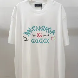 Balenciaga Gucci T-shirts for Men  Pure Cotton Graphic White #B54042