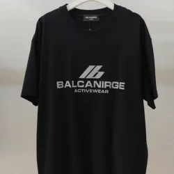 Balenciaga T-shirts for Men Balenciaga Men's Active Logo T Shirt Black/White #B54032