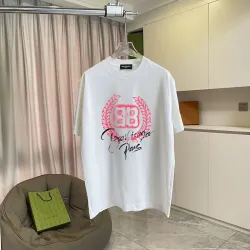 Balenciaga T-shirts for Men Black/White/Red #B53452